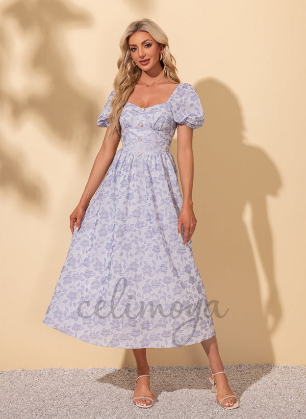 Sweetheart Elegant A-line Polyester Midi Dresses - 302291