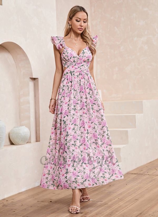 Sweetheart Elegant A-line Chiffon Maxi Dresses - 303170