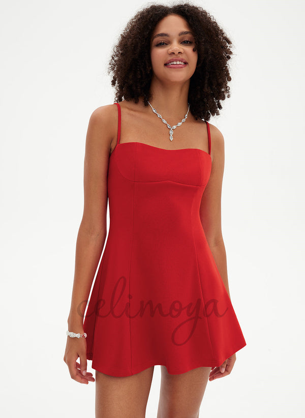 A-line Sweetheart Short/Mini Stretch Crepe Dress - 294692