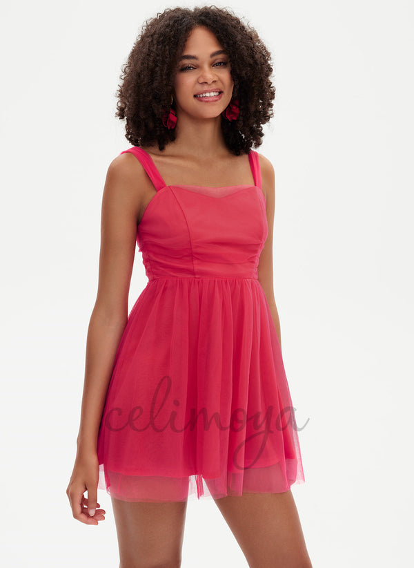A-line Sweetheart Short/Mini Tulle Dress - 295288