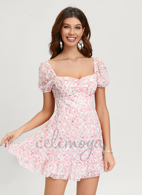 A-line Sweetheart Short/Mini Polyester Dress - 295298