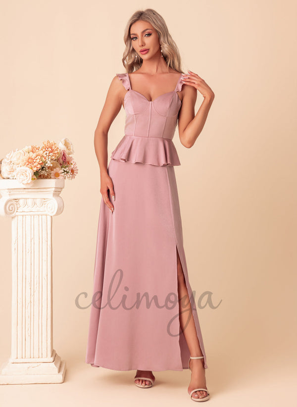 Sweetheart Elegant A-line Satin Maxi Dresses - 300361